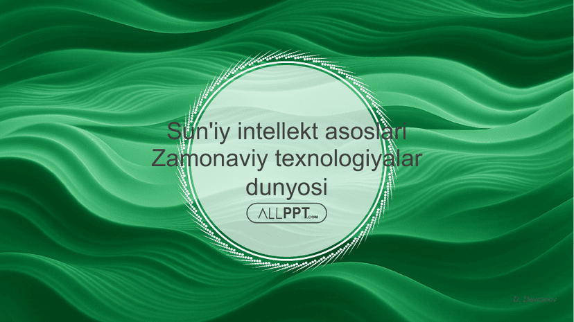slide.uz shablon: yashil