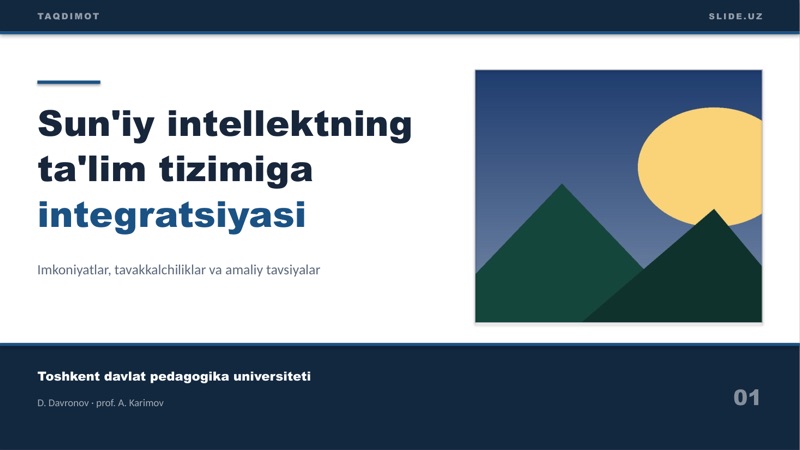 slide.uz taqdimoti, «Akademik» uslubi
